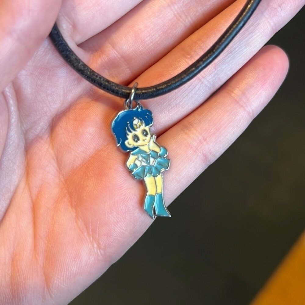 Vegan Leather Sailor Mercury Choker – Sailor Moon Anime Necklace